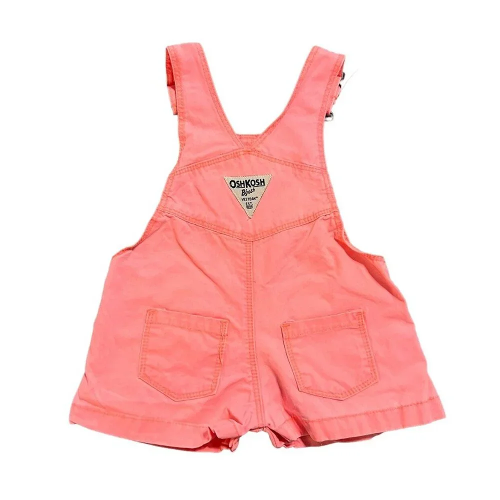 OshKosh 6m Neon Pink Overalls Shorts